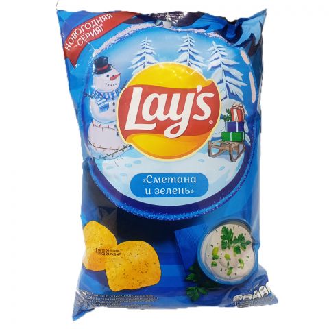 Lay's gaýmak we gök ot tagamly çipsi
