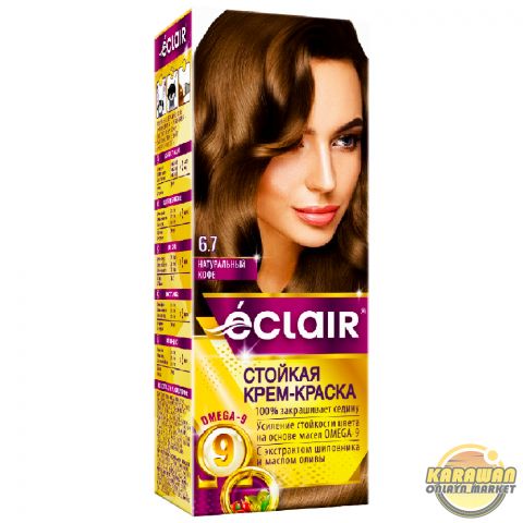 Şaç üçin boýag krem eclair 6.7 reňki"НАТУРАЛЬНЫЙ КОФЕ"