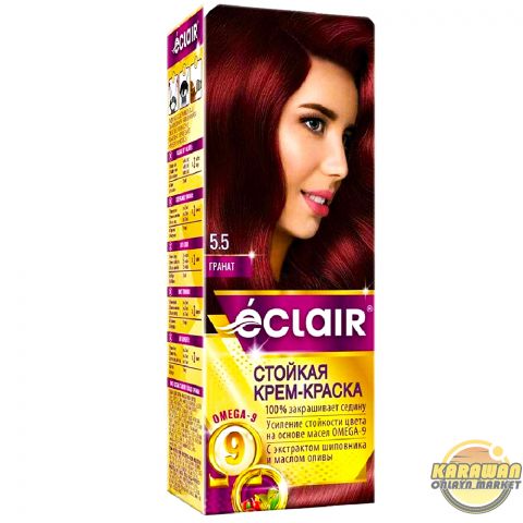Şaç üçin boýag krem eclair 5.5 reňki"Granat"